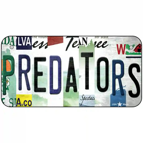 Predators Strip Art Novelty Metal License Plate Tag 6" x 3" (BP)