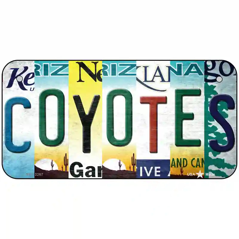 Coyotes Strip Art Novelty Metal License Plate Tag 6" x 3" (BP)