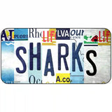 Sharks Strip Art Novelty Metal License Plate Tag 6" x 3" (BP)