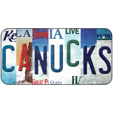 Canucks Strip Art Novelty Metal License Plate Tag 6" x 3" (BP)