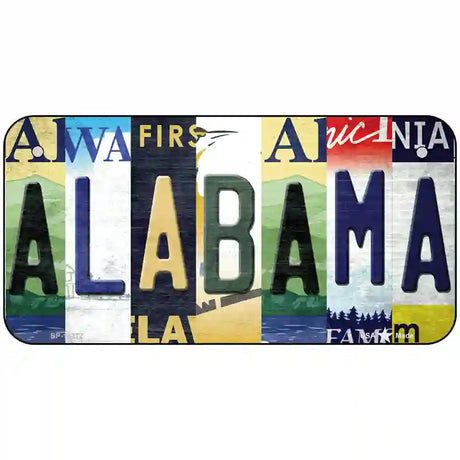 Alabama Strip Art Novelty Metal License Plate Tag 6" x 3" (BP)