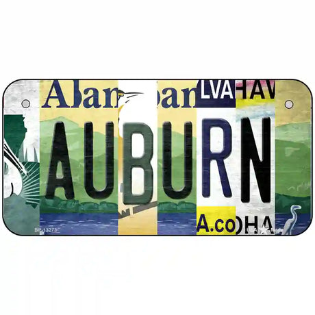 Auburn Strip Art Novelty Metal License Plate Tag 6" x 3" (BP)