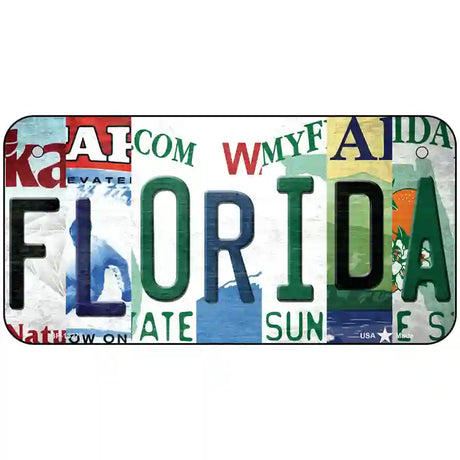 Florida Strip Art Novelty Metal License Plate Tag 6" x 3" (BP)