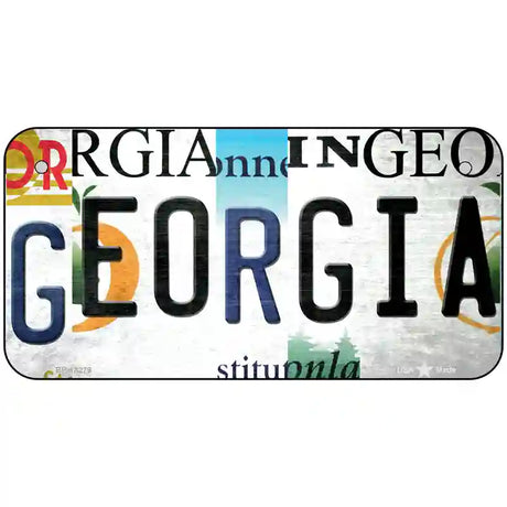 Georgia Strip Art Novelty Metal License Plate Tag 6" x 3" (BP)