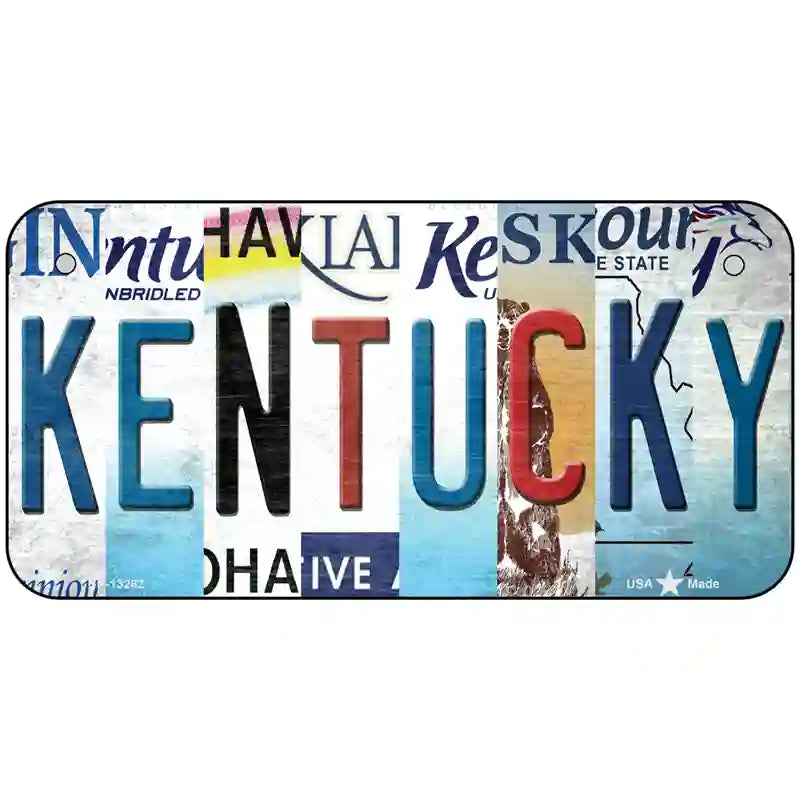 Kentucky Strip Art Novelty Metal License Plate Tag 6" x 3" (BP)