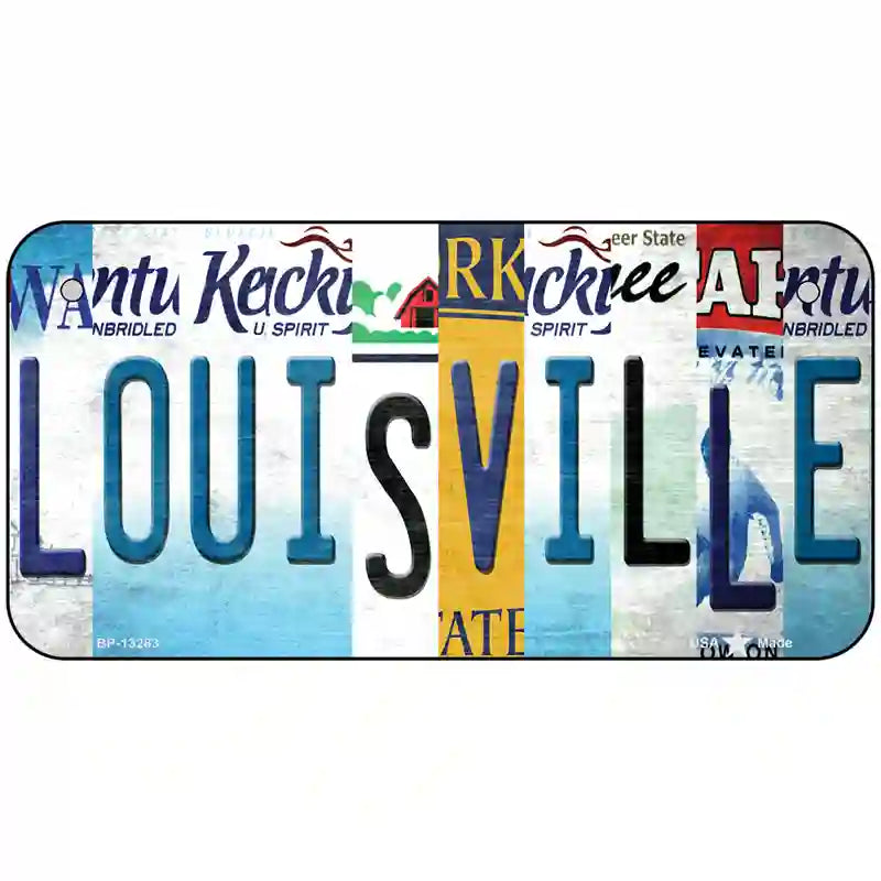 Louisville Strip Art Novelty Metal License Plate Tag 6" x 3" (BP)