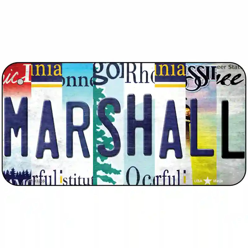 Marshall Strip Art Novelty Metal License Plate Tag 6" x 3" (BP)