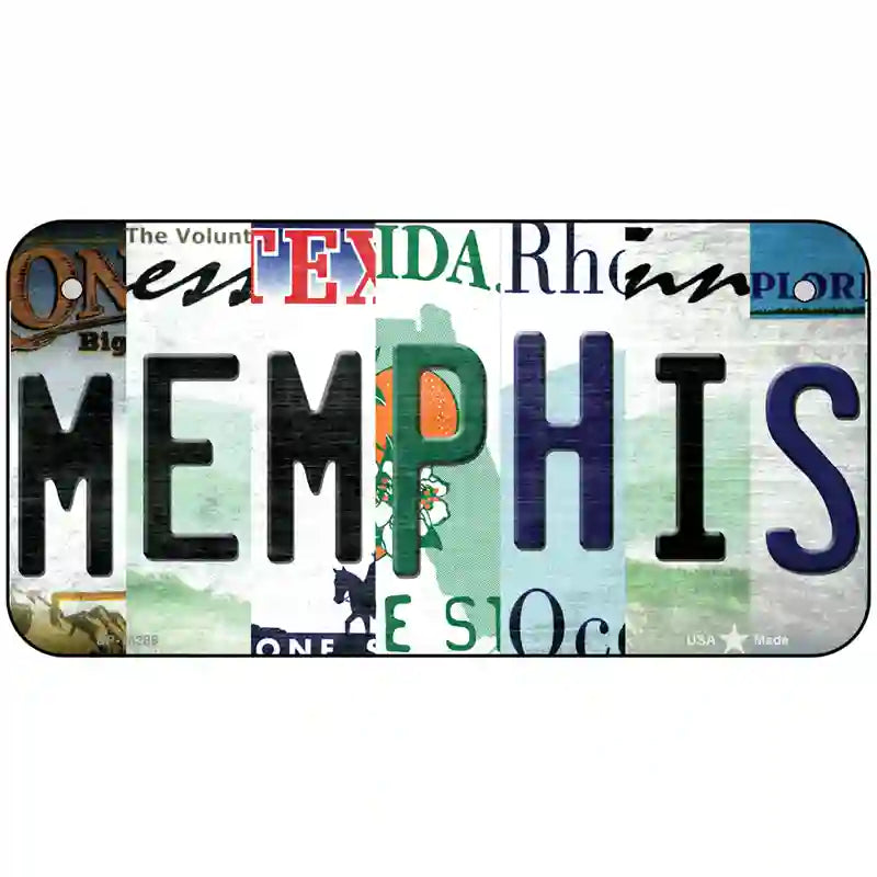 Memphis Strip Art Novelty Metal License Plate Tag 6" x 3" (BP)