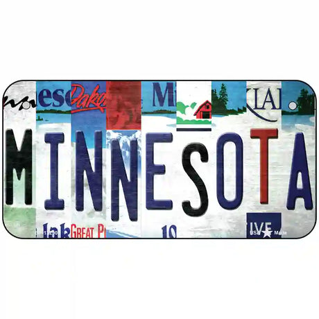 Minnesota Strip Art Novelty Metal License Plate Tag 6" x 3" (BP)