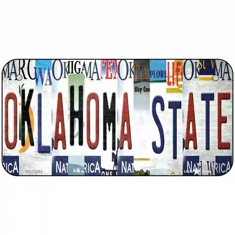 Oklahoma State Strip Art Novelty Metal License Plate Tag 6" x 3" (BP)