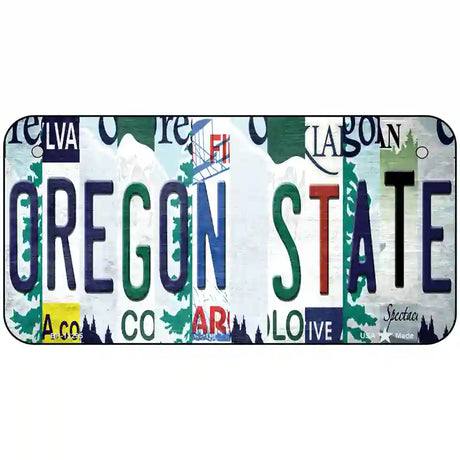 Oregon State Strip Art Novelty Metal License Plate Tag 6" x 3" (BP)