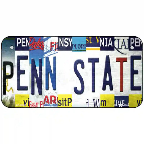 Penn State Strip Art Novelty Metal License Plate Tag 6" x 3" (BP)