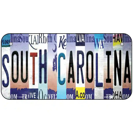 South Carolina Strip Art Novelty Metal License Plate Tag 6" x 3" (BP)