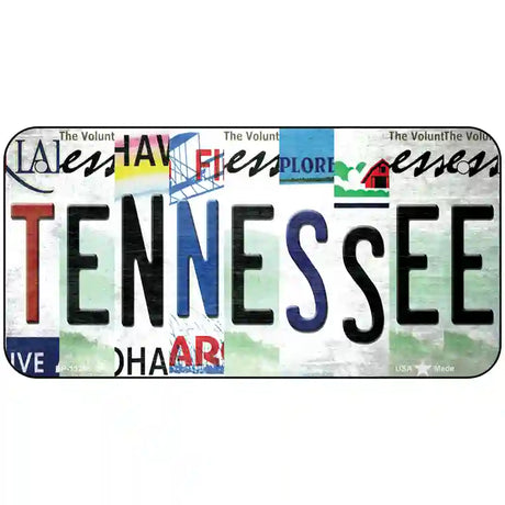 Tennessee Strip Art Novelty Metal License Plate Tag 6" x 3" (BP)