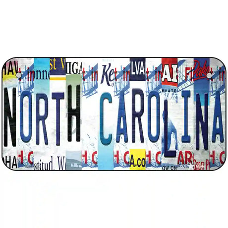 North Carolina Strip Art Novelty Metal License Plate Tag 6" x 3" (BP)