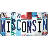 Wisconsin Strip Art Novelty Metal License Plate Tag 6" x 3" (BP)