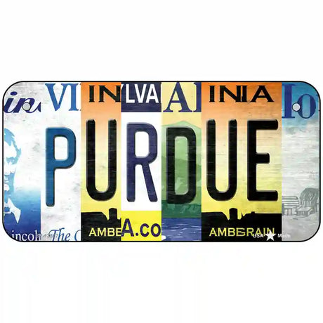 Purdue Strip Art Novelty Metal License Plate Tag 6" x 3" (BP)