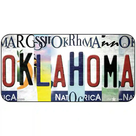 Oklahoma Strip Art Novelty Metal License Plate Tag 6" x 3" (BP)