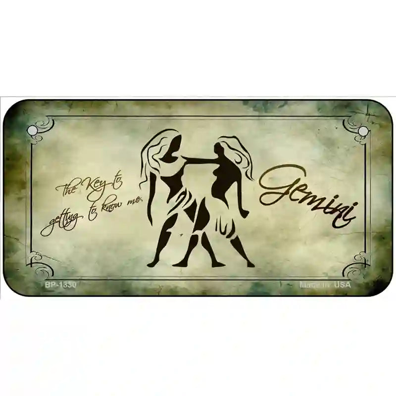 Gemini Zodiac Novelty Metal License Plate 6" x 3" (BP)