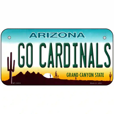 Go Cardinals Novelty Metal License Plate Tag 6" x 3" (BP)