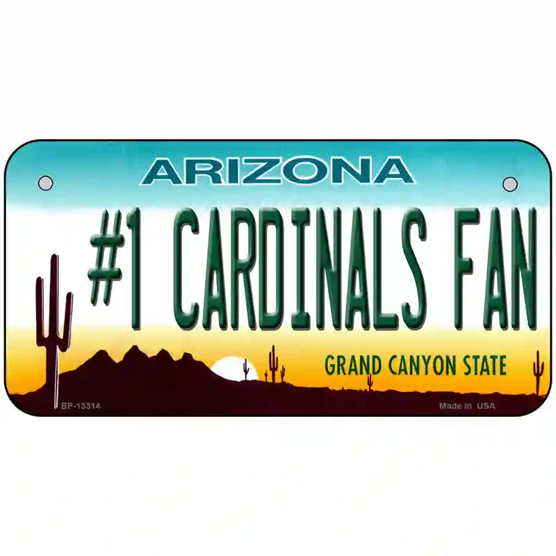 Number 1 Cardinals Fan Novelty Metal License Plate Tag 6" x 3" (BP)