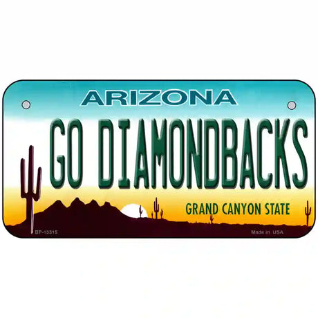 Go Diamondbacks Novelty Metal License Plate Tag 6" x 3" (BP)