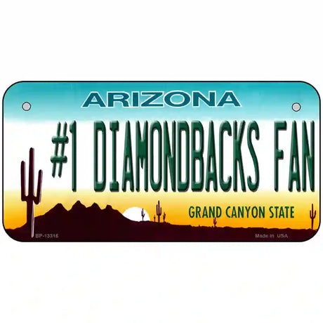 Number 1 Diamondbacks Fan Novelty Metal License Plate Tag 6" x 3" (BP)