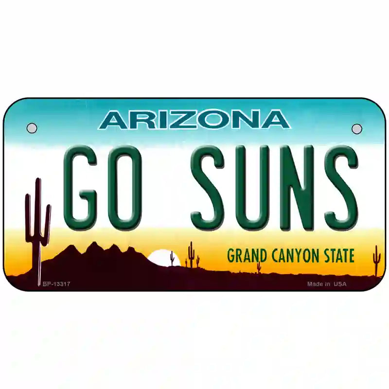 Go Suns Novelty Metal License Plate Tag 6" x 3" (BP)