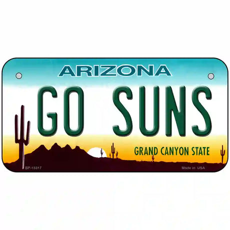 Go Suns Novelty Metal License Plate Tag 6" x 3" (BP)