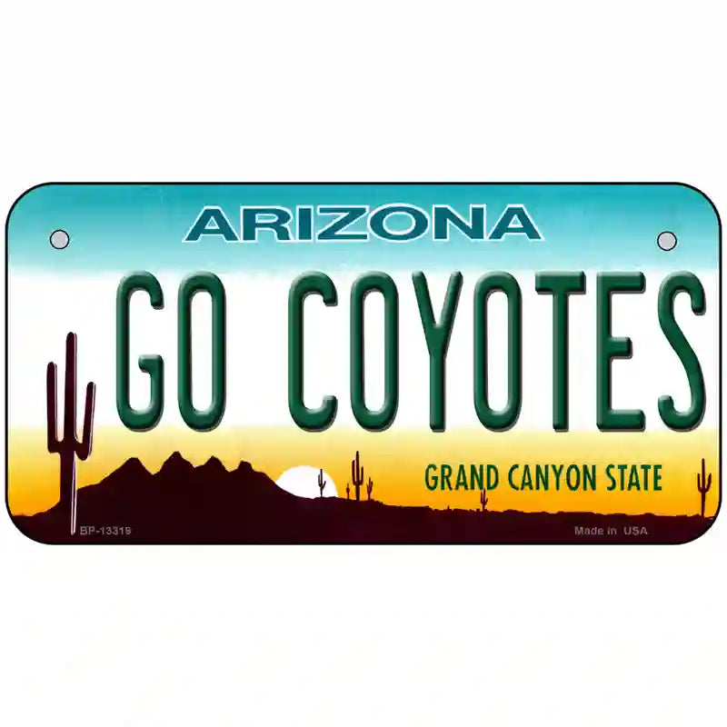 Go Coyotes Novelty Metal License Plate Tag 6" x 3" (BP)