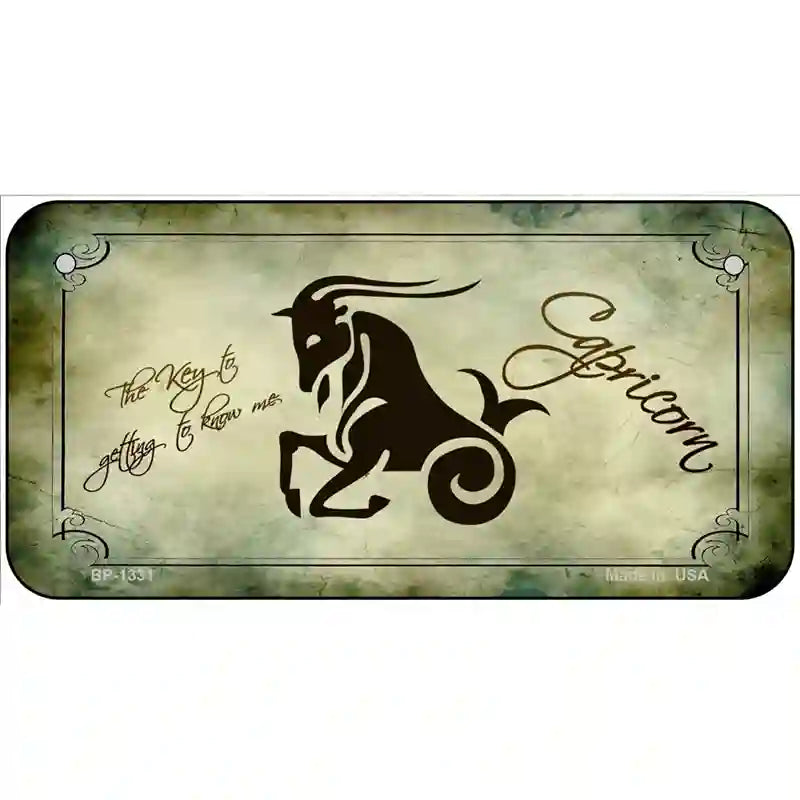 Capricorn Zodiac Novelty Metal License Plate 6" x 3" (BP)