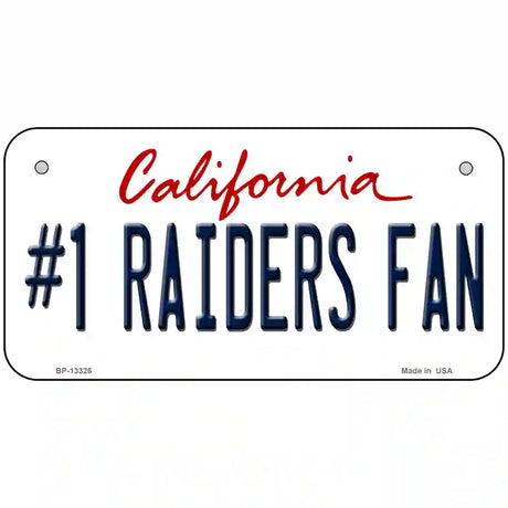 Number 1 Raiders Fan Novelty Metal License Plate Tag 6" x 3" (BP)