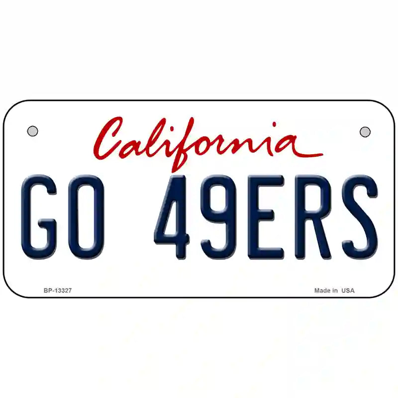 Go 49ers Novelty Metal License Plate Tag 6" x 3" (BP)