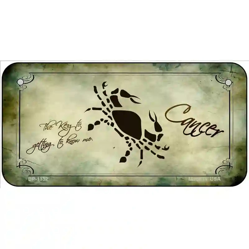 Cancer Zodiac Novelty Metal License Plate 6" x 3" (BP)