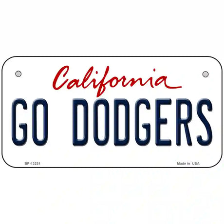 Go Dodgers Novelty Metal License Plate Tag 6" x 3" (BP)