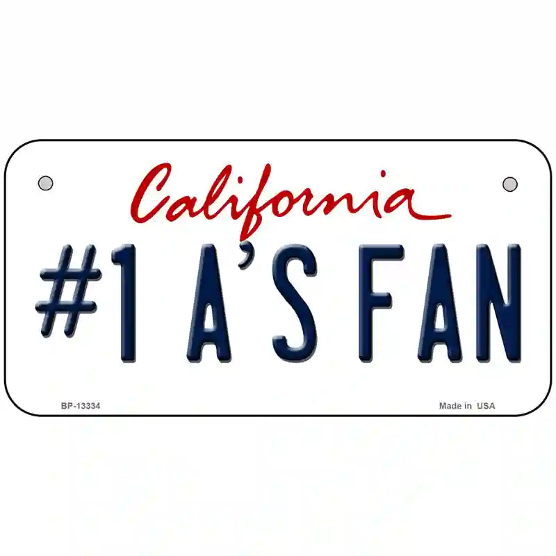 Number 1 Athletics Fan Novelty Metal License Plate Tag 6" x 3" (BP)