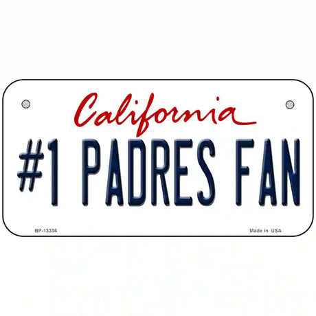 Number 1 Padres Fan Novelty Metal License Plate Tag 6" x 3" (BP)