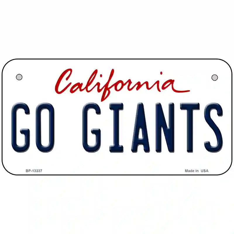 Go Giants Novelty Metal License Plate Tag 6" x 3" (BP)