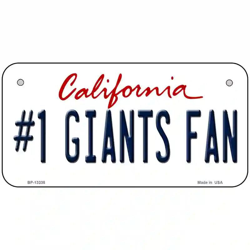 Number 1 Giants Fan Novelty Metal License Plate Tag 6" x 3" (BP)