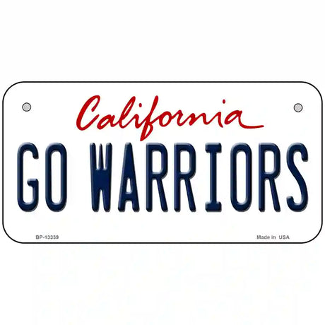 Go Warriors Novelty Metal License Plate Tag 6" x 3" (BP)