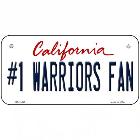 Number 1 Warriors Fan Novelty Metal License Plate Tag 6" x 3" (BP)