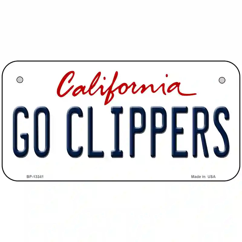 Go Clippers Novelty Metal License Plate Tag 6" x 3" (BP)