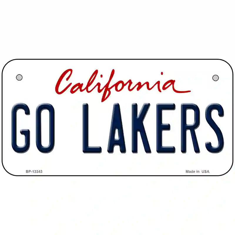 Go Lakers Novelty Metal License Plate Tag 6" x 3" (BP)