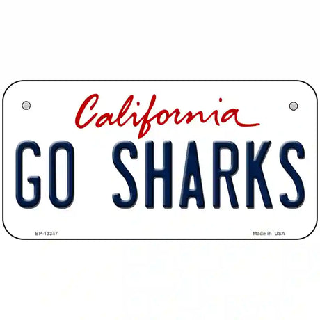 Go Sharks Novelty Metal License Plate Tag 6" x 3" (BP)