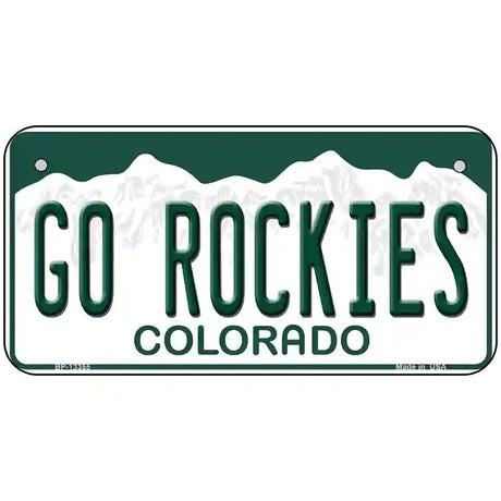 Go Rockies Novelty Metal License Plate Tag 6" x 3" (BP)