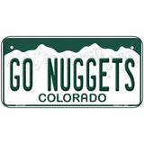 Go Nuggets Novelty Metal License Plate Tag 6" x 3" (BP)