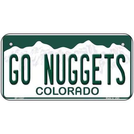 Go Nuggets Novelty Metal License Plate Tag 6" x 3" (BP)