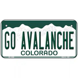 Go Avalanche Novelty Metal License Plate Tag 6" x 3" (BP)