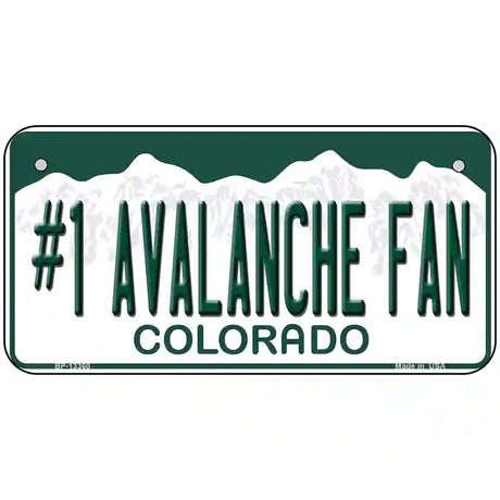 Number 1 Avalanche Fan Novelty Metal License Plate Tag 6" x 3" (BP)