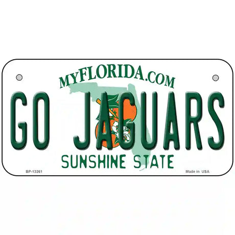 Go Jaguars Novelty Metal License Plate Tag 6" x 3" (BP)